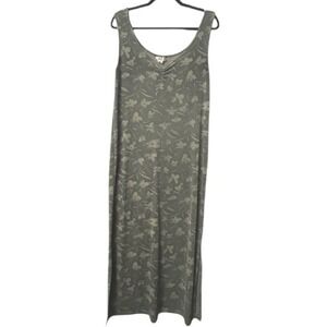 Vintage True Y2K Giovana USA Women's S-M Tank Dress Floral Sleeveless Sage Green